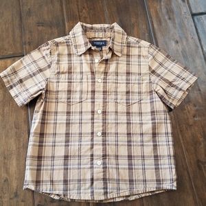 Sonoma Plaid Buttondown Short Sleeve Cotton Top Youth size 7XL
